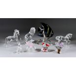 Swarovski Crystal - A collection of thirty-nine models and paper weights, including black and