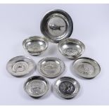 A Selection of Continental Silver Circular Bowls and Dishes, including - dish with plain rim, the