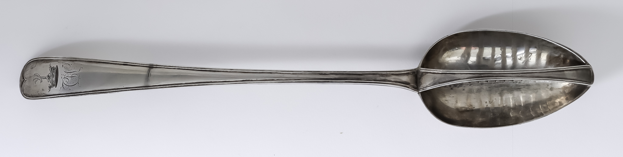 A George III Irish Silver Old English and Thread Pattern Gravy Spoon, by I. K., Dublin 1810, with