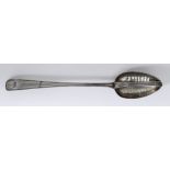A George III Irish Silver Old English and Thread Pattern Gravy Spoon, by I. K., Dublin 1810, with