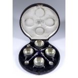 A Set of Four Victorian Silver Circular Salts, by Edward & John Barnard, London 1871, the circular