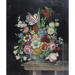 Lasson (20th Century) - Oil painting - Still life of flowers after a 17th Century original,