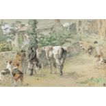 Nathaniel Hughes J. Baird (1865-1936) - Ink, watercolour and gouache - "Tordown", signed with