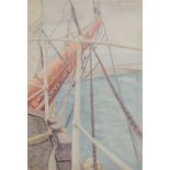 ***Richard Cotton Carline (1896-1980) - Two pencil and crayon drawings - "In Guaira Harbour", signed
