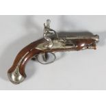 A Late 18th/Early 19th Century .50 Calibre Flintlock Pocket Pistol, 3ins barrel decorated with