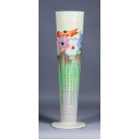 A Clarice Cliff Pottery Ribbed Trumpet Shaped Vase, Circa 1933, painted with Jonquil design, with