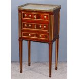 A Late 19th/Early 20th Century French Mahogany and Brass Mounted Rectangular Bedside Cabinet of "