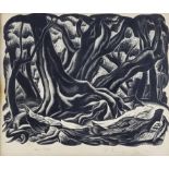 ***Ernest Mervyn Taylor (1906-1964) - Woodcut - "Mahoe" (1944), signed in pencil and with edition of