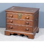 An Early 18th Century Oak Closed Stool, with triple plain lifting top revealing galvanised liner and