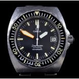 An Omega "Seamaster" Automatic Wristwatch, 20th Century, Stainless Steel Cased, the black dial