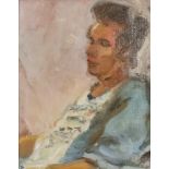 ***Nancy Carline (1909-2004) - Oil Painting - "Portrait" - Half length seated portrait of a woman