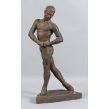 Erica (20th Century) - Bronzed plaster model of a standing male ballet dancer, signed, 19.25ins