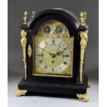 A Late 19th Century Ebonised and Gilt Brass Mounted Mantel Clock, by Dent, 34 Cockspur Street,