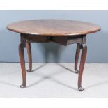 A George II "Cuban" Mahogany Oval Dropleaf Cottage Dining Table, with plain top on cabriole legs