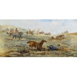 After Phiz (1815-1882) - Oil painting - Hunting scene with fallen rider, bears signature, canvas