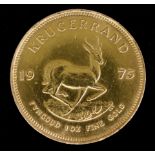 A South African 1975 Krugerrand, uncirculated