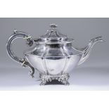 A William IV Silver Circular Lobed Tea Pot, by Samuel Hayne & Dudley Cater, London 1836, with chased