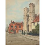 ***S.J. (Toby) Nash (1891-1960) - Watercolour - "The Cemetery Gate, St. Augustine's Abbey,