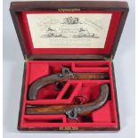 A Pair of 19th Century .56 Calibre Percussion Travelling Pistols, by Smith of London, 5ins browned