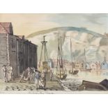 John Nixon (circa 1750-1818) - Watercolour - "The King's Stores Dover", initialled, dated 1787 and