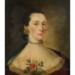 Mid 18th Century Irish School - Oil painting - Shoulder-length portrait of Nina, eldest daughter