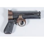 An Early .177 Calibre Air Pistol by Webley, Model "Junior", 6ins blued steel barrel, blue and bright