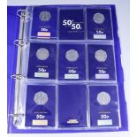 Two Change Checker Coin Albums, one containing a collection of Elizabeth II 2019 coins, containing