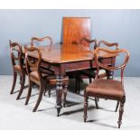 A Victorian Mahogany Extending Dining Table, with one extra leaf for same, with moulded edges and