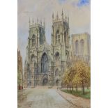 ***Albert H. Findley (1880-1975) - Two watercolours - "Lincoln Cathedral", signed, 18.5ins x 14.