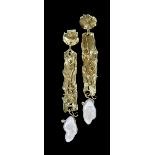 A Pair of 18ct Gold and Baroque Pearl Earrings, Modern, by Pleasance Kirk, for pierced ears,