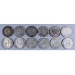 Twelve Shillings (George III to George V) - George III 1820, good/fine, George IV 1824, good/fine,