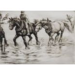 Early 20th Century School - Eight etchings - Studies of horses, including - mounted male figure
