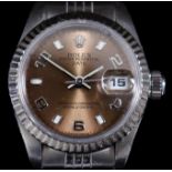 A Lady's Rolex Oyster Perpetual Date Wristwatch, 1981, Stainless Steel Cased, Serial No. 69173,