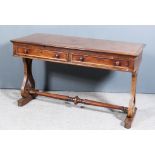 A Victorian Mahogany Rectangular Dressing Table, with moulded edge to top, fitted two frieze