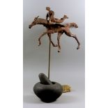 Julian Sainsbury (20th/21st Century English School) - Terracotta sculpture - Figure riding on a