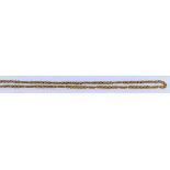 A Gold Coloured Metal Longuard Chain, Modern, 900mm overall, gross weight 53.1g Note: Metal unmarked