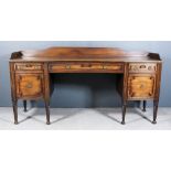 A George IV "Irish" Mahogany Tray Top Sideboard with Incurved Centre, fitted three frieze drawers