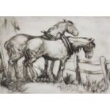 Early 20th Century School - Nine etchings - Studies of horses, including - two heavy horses