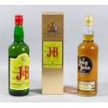 Eight bottles of J & B Scotch Whisky, and seven bottles of Long John scotch whisky