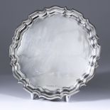 George V Silver Circular Waiter, by Walker & Hall, Sheffield 1935, with shaped and moulded rim, on