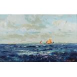 ***Francesco Pablo de Besperato (1900-1963) - Oil painting - Sailing vessels off the coast,