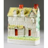 A Rare Staffordshire Pottery Shakespeare's House Model, Circa 1860, naturalistically modelled and