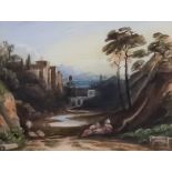 19th Century English School - Pair of watercolours - Continental river landscapes, with buildings,