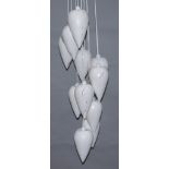 Julia Sparks (20th/21st Century) - Light fitting hung with eleven white porcelain shell pattern