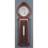 19th Century Walnut Cased "American Forecast Barometer", by Joseph Davis & Co, Kennington Park Road,
