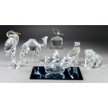 Swarovski Crystal - Collection of twenty-one silver crystal models and animals, including "Santa