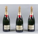 Three magnums of Moët & Chandon Non-Vintage Champagne