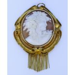 An Italian Cameo, 19th Century, in gilt metal mount, oval frame, 50mm x 45mm, gross weight 14.7g