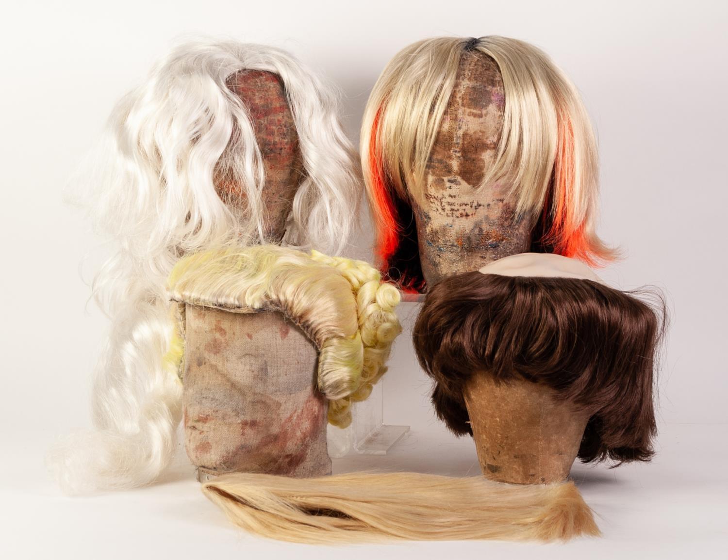 TWENTY ASSORTED PERIOD AND CHARACTER SYNTHETIC WIGS, individually bagged, contents of one box