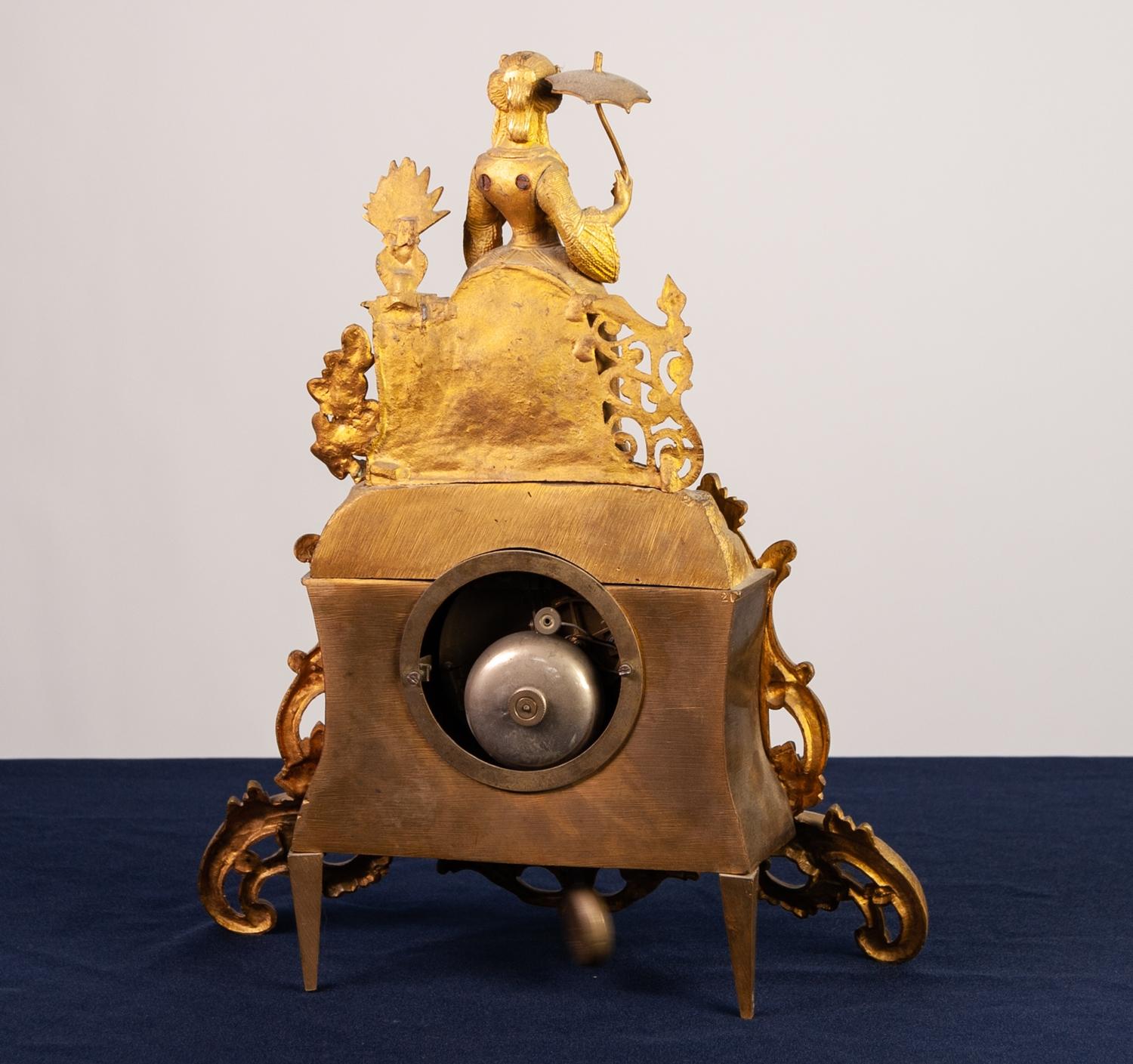 MID 19th CENTURY FRENCH CAST ORMOLU MANTEL CLOCK with Japy eight day movement striking on a bell, - Image 3 of 3